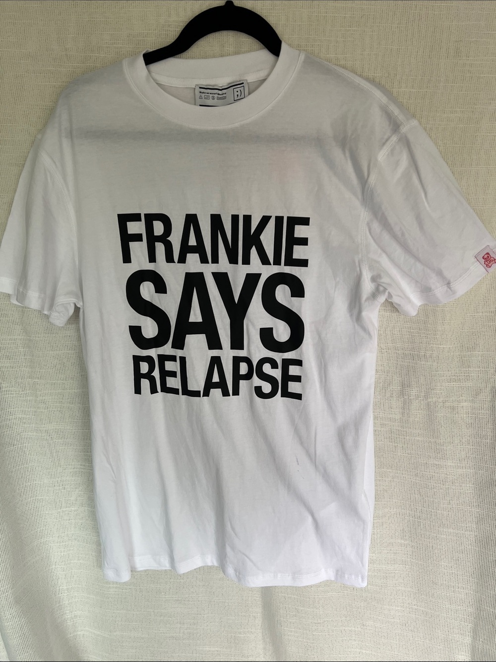 NWT Hopeium Graphic Crew Neck Tee - White with Black Text small 100% cotton